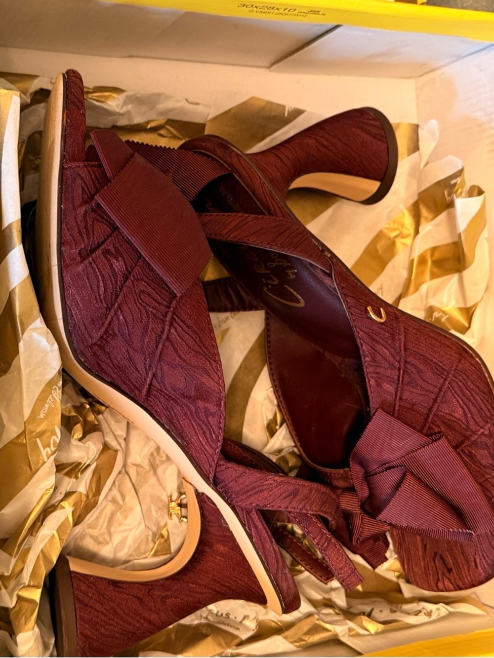 Circus by Sam Edelman Spiced Plum Bow Slingback Block Heels - Picture 5 of 10